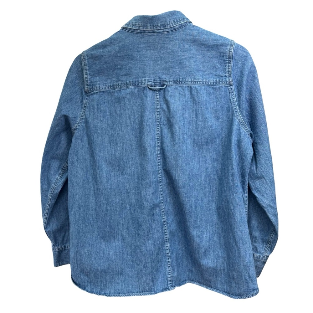 Market & Spruce Blue Weighted Rugged Denim Women’s XXL Button-Up Shirt - Picture 3 of 6